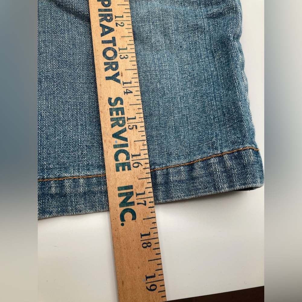 SO Denim Jeans Mini Skirt Size 3 Pockets Distressed Faded 100% Cotton Blue - Picture 6 of 7